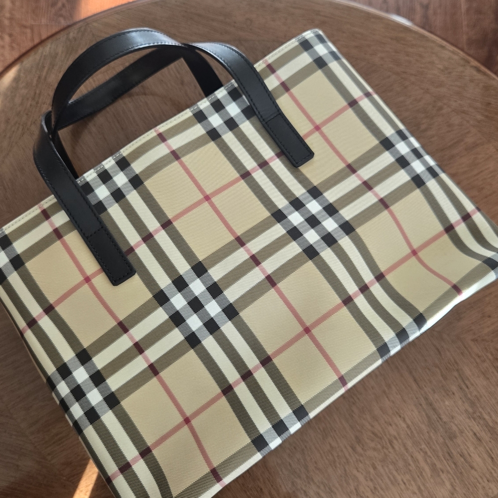 Classic Burberry Checkered Tote Bag